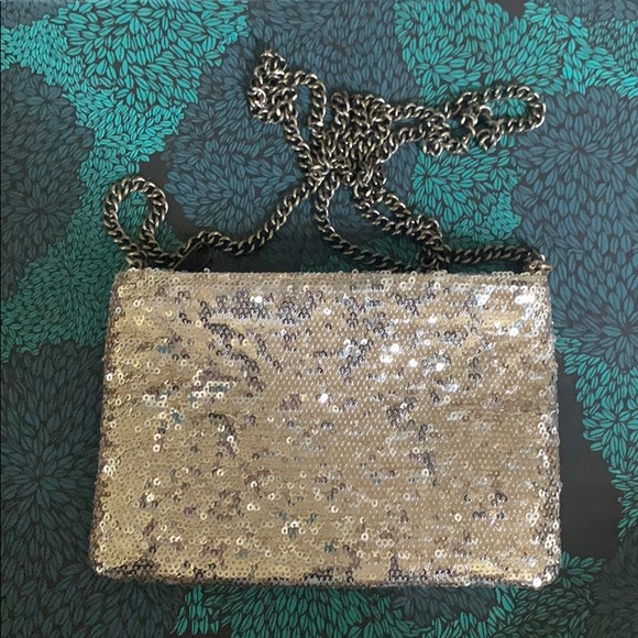 J. Crew Handbags - J Crew Silver and Gold small sequin cross body bag